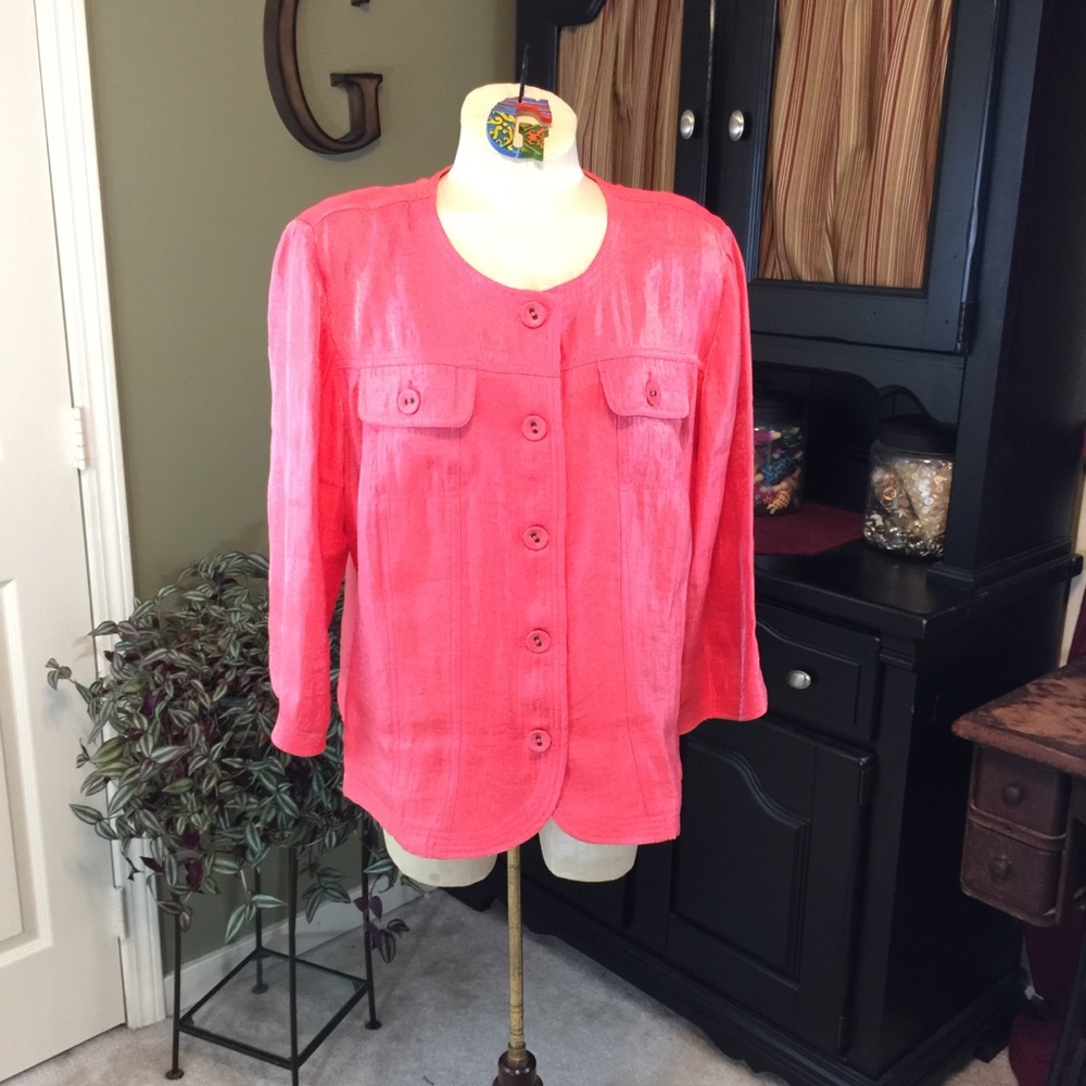 Ruby Rd. Woman Salmon Colored Jacket 16W